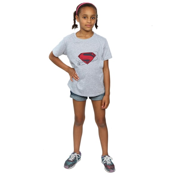 DC Comics Girls Justice League Movie Superman Logo Bomull T-shirt Sports Grey 12-13 Years