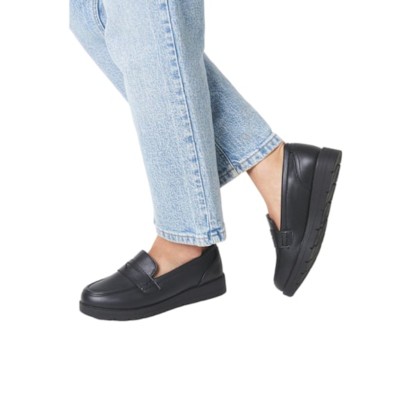 Good For The Sole Dam/Kvinnor Lily Wedge Loafers 5 UK Svart Black 5 UK
