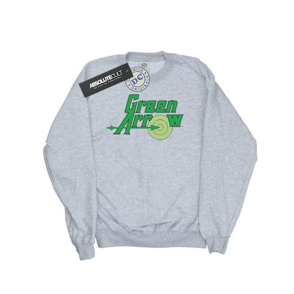 DC Comics Dam/Kvinnor Grön Pil Text Logo Sweatshirt S Värme Heather Grey S