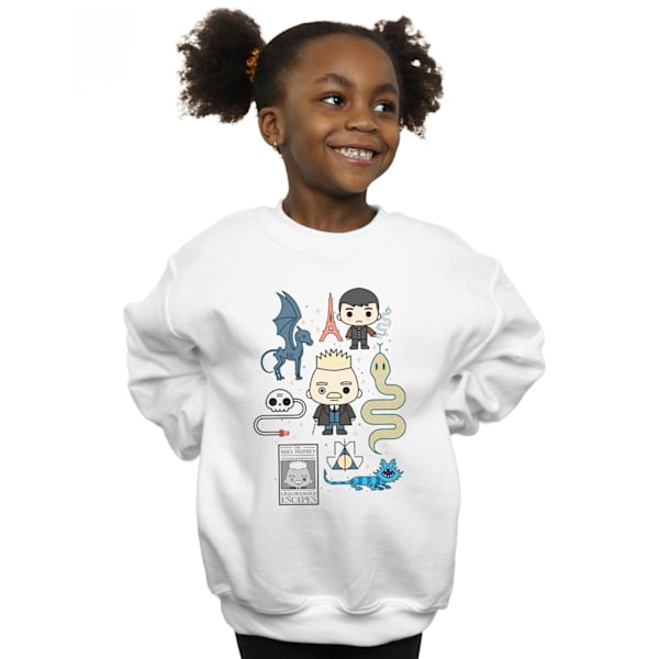 Fantastiska vidunder Girls Chibi Grindelwald Sweatshirt 12-13 år White 12-13 Years