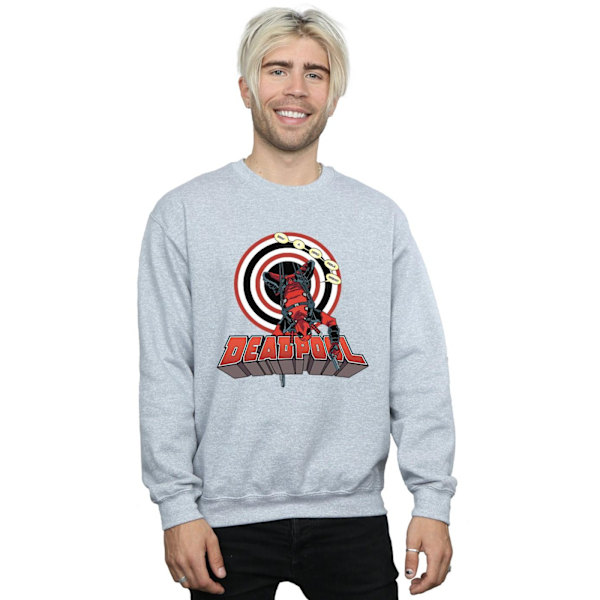 Marvel Deadpool Upp och Ned Sweatshirt L Sports Grey Sports Grey L