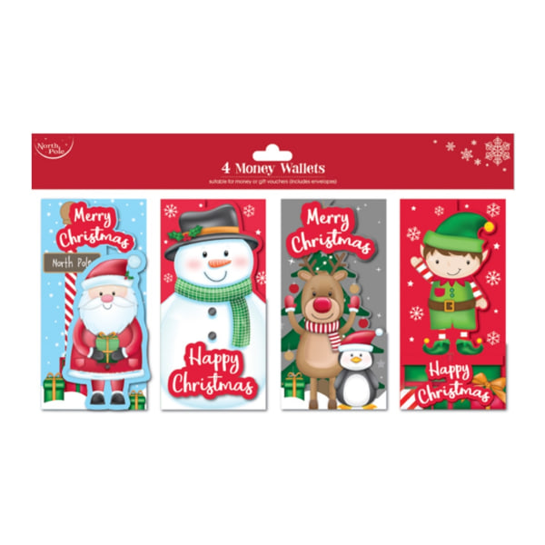 North Pole Christmas Money Plånböcker (paket med 4) One Size Röd Red One Size