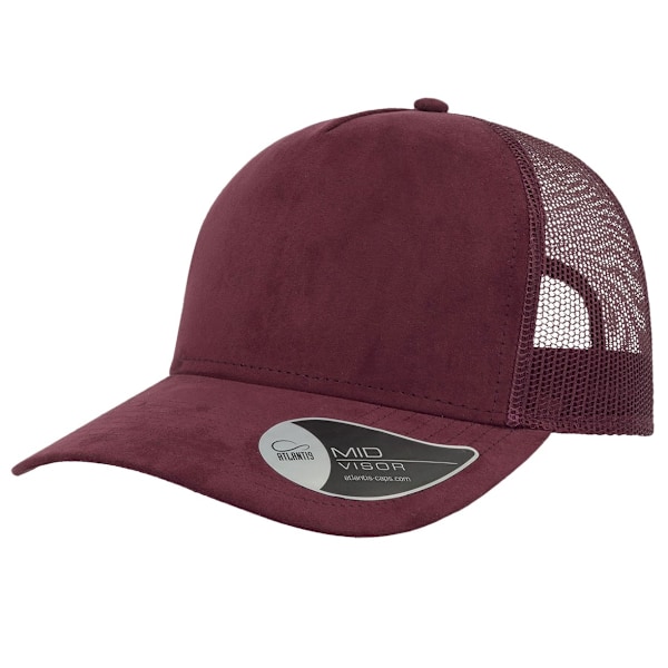 Atlantis Rapper Faux Suede 5 Panel Trucker Cap One Size Burgund Burgundy One Size