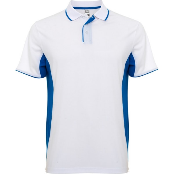 Roly Unisex Vuxen Montmelo Kortärmad Sportpolotröja L Vit White/Royal Blue L