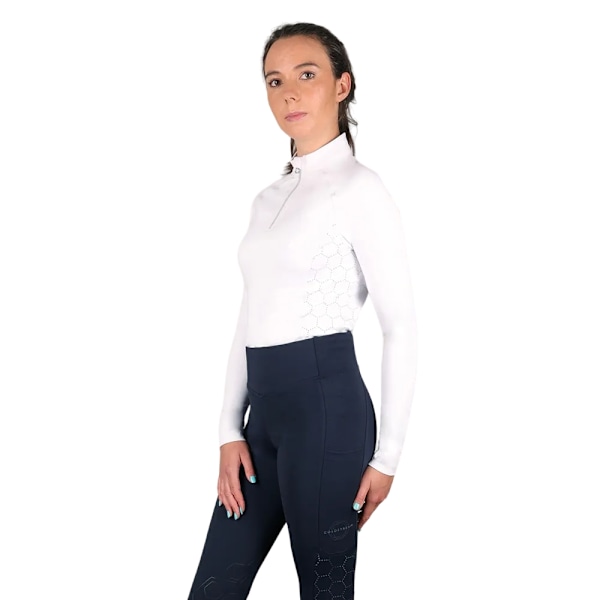 Coldstream Dam/Kvinna Ecclaw Elite Base Layer Topp med Upphöjd Logotyp White M