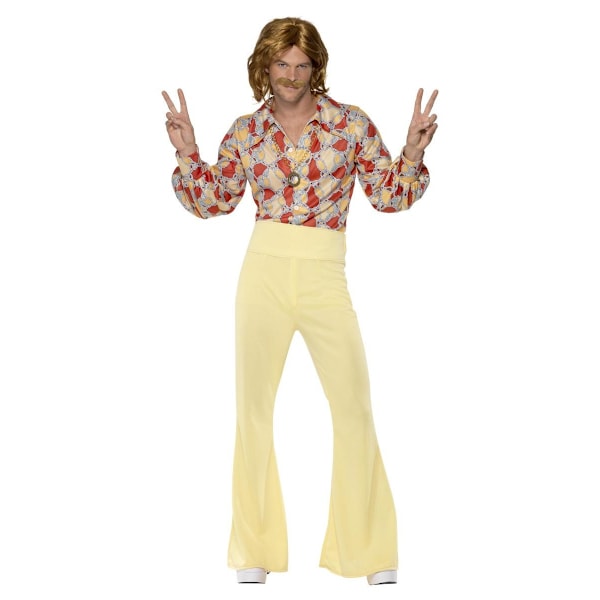 Smiffys Herr 60-tals Groovy Mönstrad Kostymset M Gul/Orange Yellow/Orange M