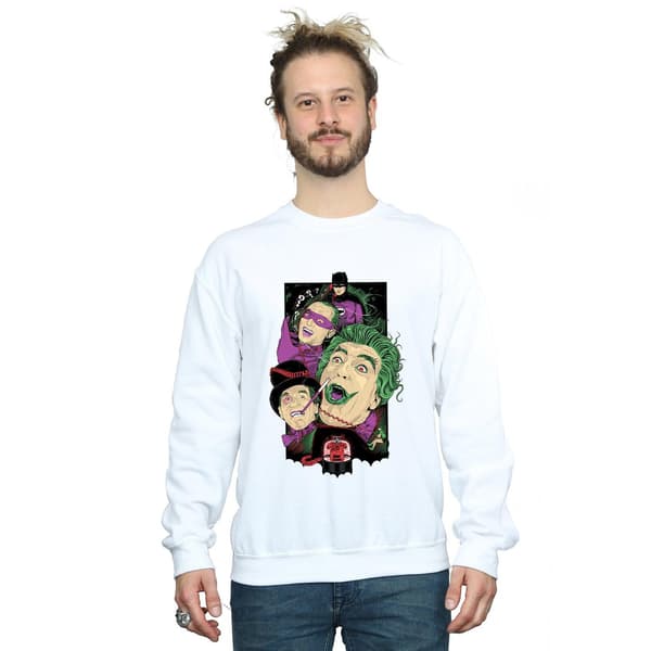 DC Comics Herr Batman TV-serie Rogues Gallery Sweatshirt XL Vit White XL