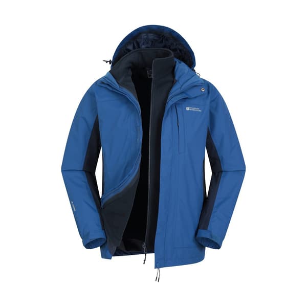 Mountain Warehouse Herr Thunderstorm 3-i-1 Vattentät Jacka L Blue L