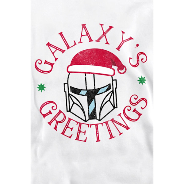 Star Wars: The Mandalorian Unisex Vuxen Galaxy´s Greeting Tröja White M