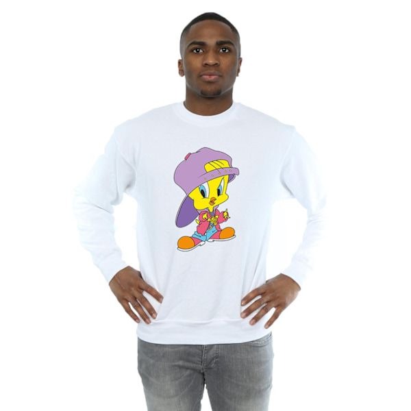 Looney Tunes Tweety Pie Hip Hop Sweatshirt för män 4XL Vit White 4XL