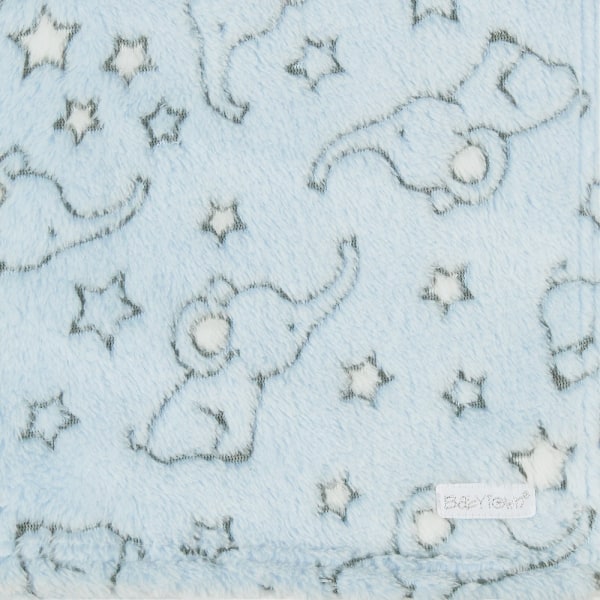Babytown Baby Stars & Elephant Blanket One Size Himmelsblå Sky Blue One Size