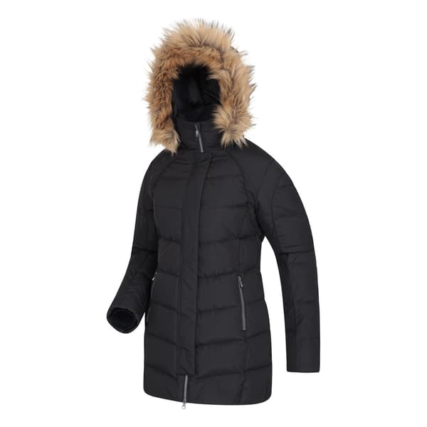 Mountain Warehouse Isla II Lång Dunjacka för Kvinnor/Dam 6 UK Jet Black 6 UK