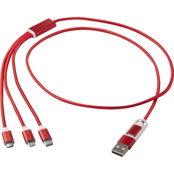 Mångsidig 5 i 1 återvunnen aluminiumladdningskabel One Size Röd Red One Size