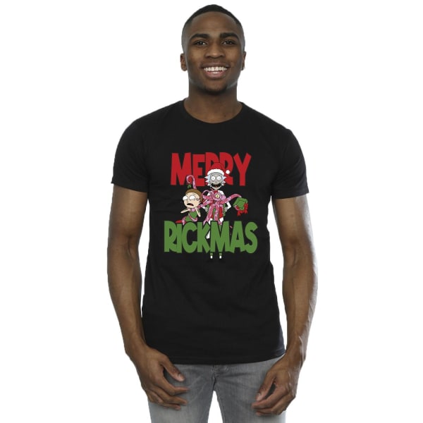 Rick And Morty Mens Merry Rickmas T-shirt L Svart Black L