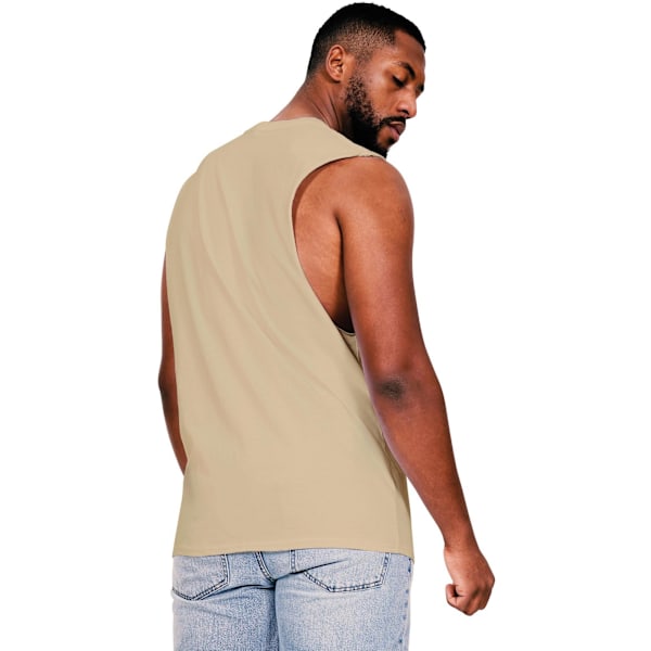 Casual Classics Herr Ringspun Bomull Drop Arm Holes Tank Top 4X Sand 4XL