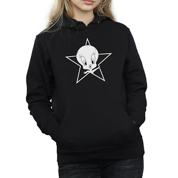 Looney Tunes Dam/Kvinnor Tweety Pie Mono Star Hoodie M Svart Black M