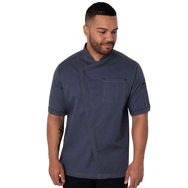 Le Chef Herr Asymmetrisk Kockjacka S Indigo Heather Indigo Heather S