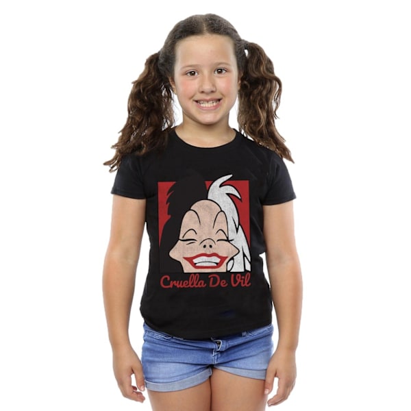 Disney Girls Cruella De Vil Cropped Head Bomull T-shirt 5-6 år Black 5-6 Years