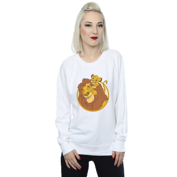 Disney Dam/dam Lejonkungen Mufasa och Simba tröja White XL