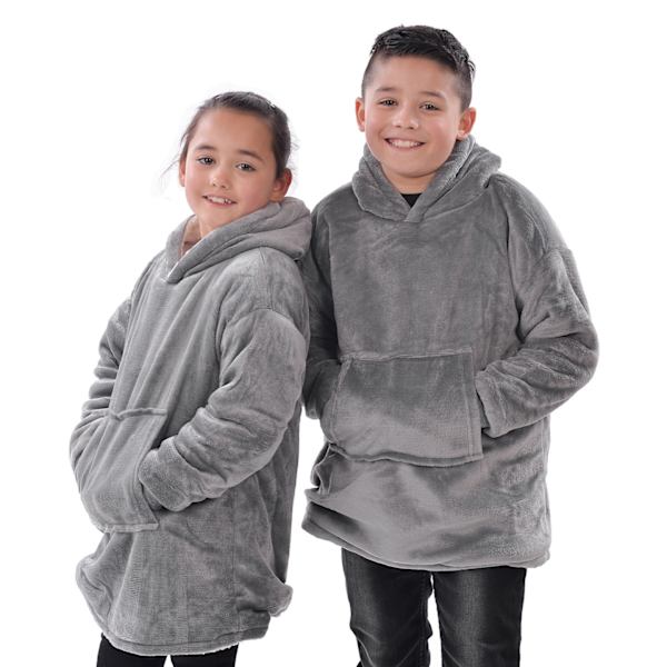 Ribbon Barn/Barn Sherpa Vändbar Oversize Hoodie En Storlek Grå Grey One Size
