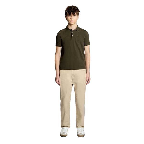 Lyle & Scott Barn/Kids Enfärgad Pikétröja 8-9 År Oliv Olive 8-9 Years