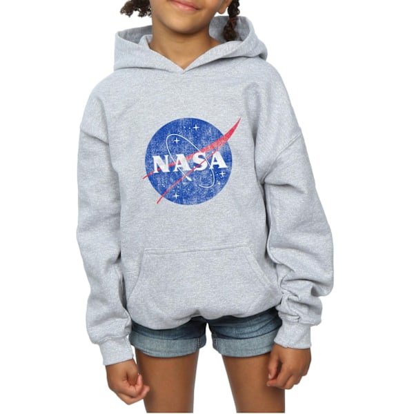 NASA Girls Classic Insignia Logo Distressed Hoodie 5-6 år Sp Sports Grey 5-6 Years