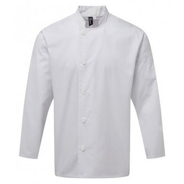 Premier Essential Långärmad Kockjack för Herrar 4XL Vit White 4XL