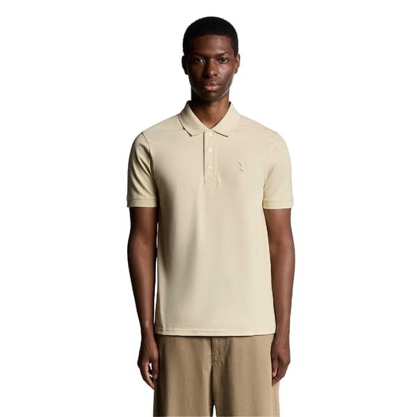 Lyle & Scott Superfin Pikétröja för Män S Beige Beige S