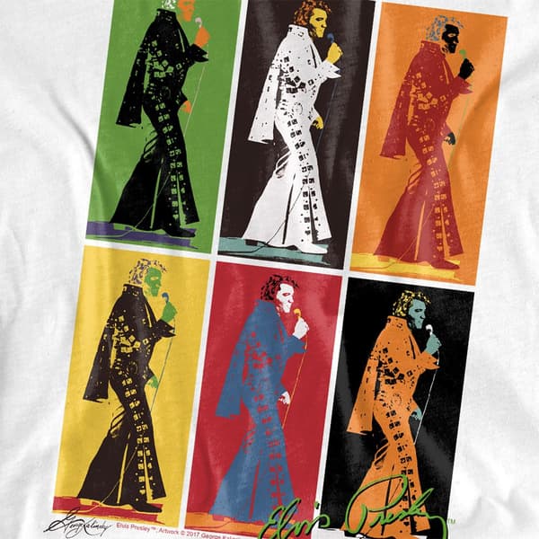 Elvis Barn/Kids Retro Boxes T-shirt 7-8 år Vit White 7-8 Years