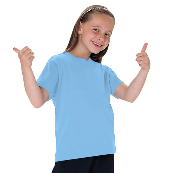 Jerzees Schoolgear Barn Klassisk Enfärgad T-shirt (2-pack) Sky Blue 1-2