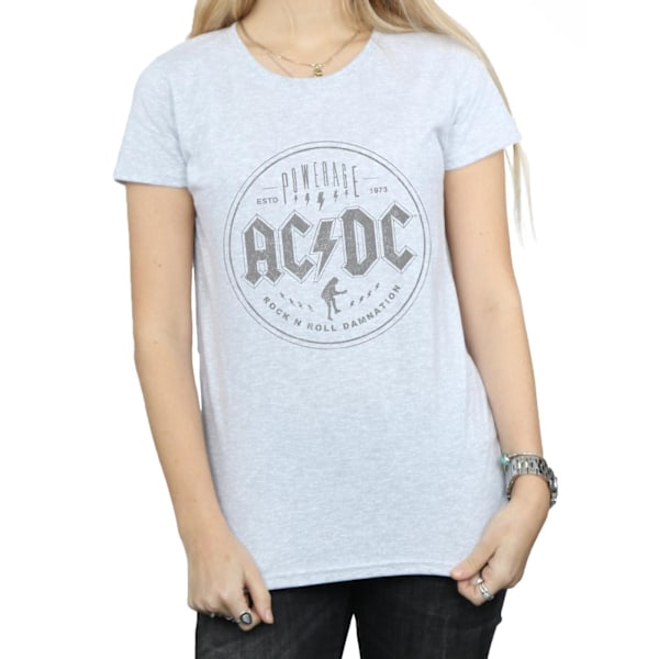 AC/DC Damnation Svart Bomull T-shirt för Dam/Kvinnor Sports Grey L