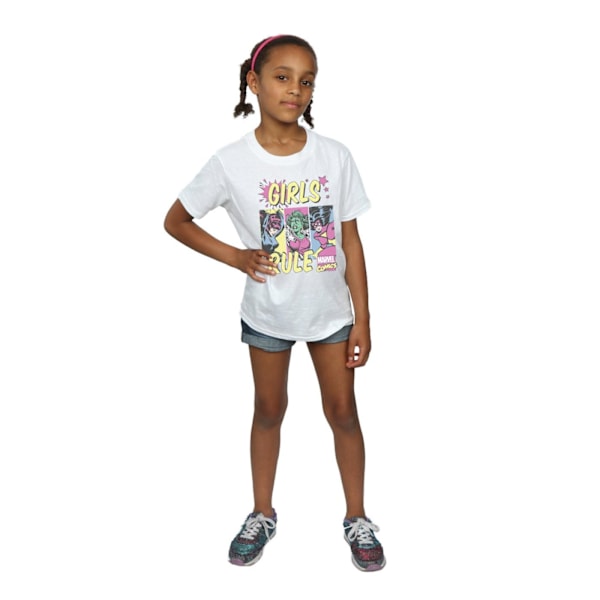 Marvel Comics Girls Rule Bomull T-shirt 7-8 år Vit White 7-8 Years