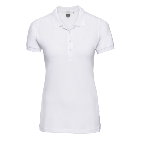 Russell Dam/Kvinnor Piqué Stretch Polotröja L Vit White L