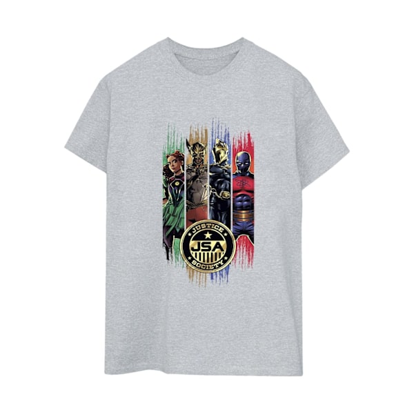 DC Comics Dam/Kvinnor Black Adam JSA Guld Badge Bomull Boyfriend T-Shirt XL Sports Grey Sports Grey XL