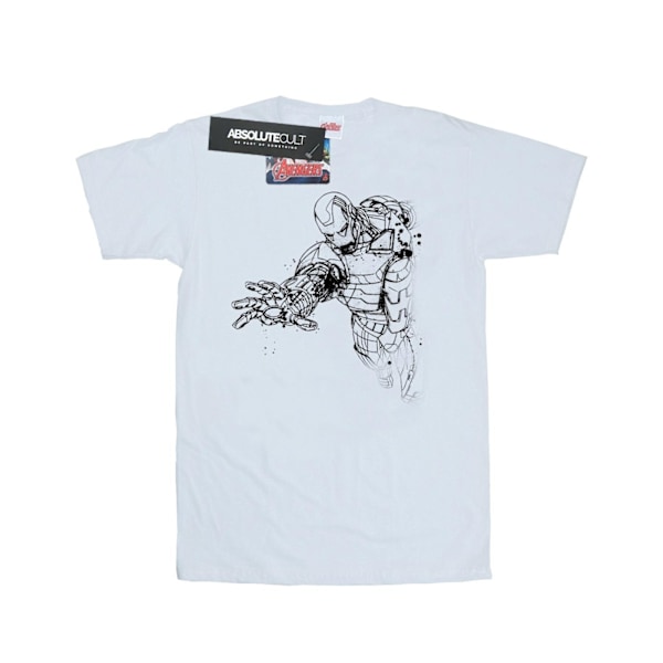 Marvel Mens Avengers Iron Man Mono Line T-Shirt XXL Vit White XXL