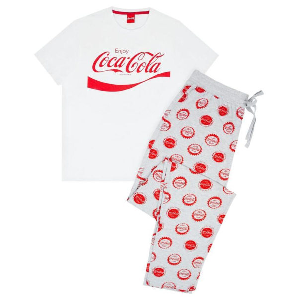 Coca-Cola Herr Logotyp Pyjamas Set M Vit/Grå/Röd White/Grey/Red M