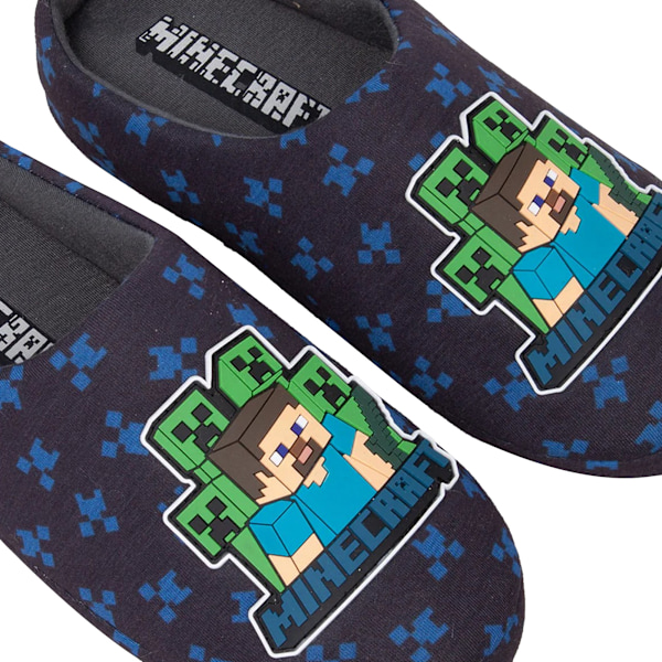 Minecraft Pojkar Creeper Tofflor 3 UK Marinblå Navy Blue 3 UK