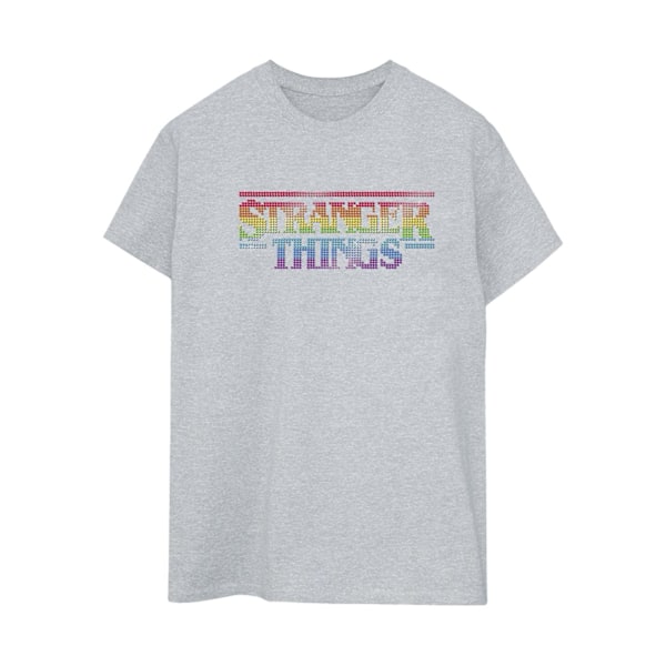 Netflix Dam/Kvinnor Stranger Things Rainbow Dot Logo Bomull B Sports Grey 3XL