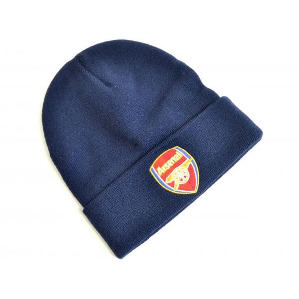 Arsenal FC Crest Stickad Turn Up Hat One Size Marinblå Navy One Size