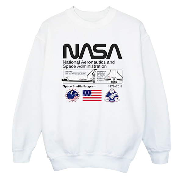 NASA Girls Space Admin Sweatshirt 5-6 år Vit White 5-6 Years