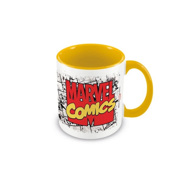 Marvel Comics Inner Two Tone Logo Mug One Size Gul/Vit/Röd Yellow/White/Red One Size