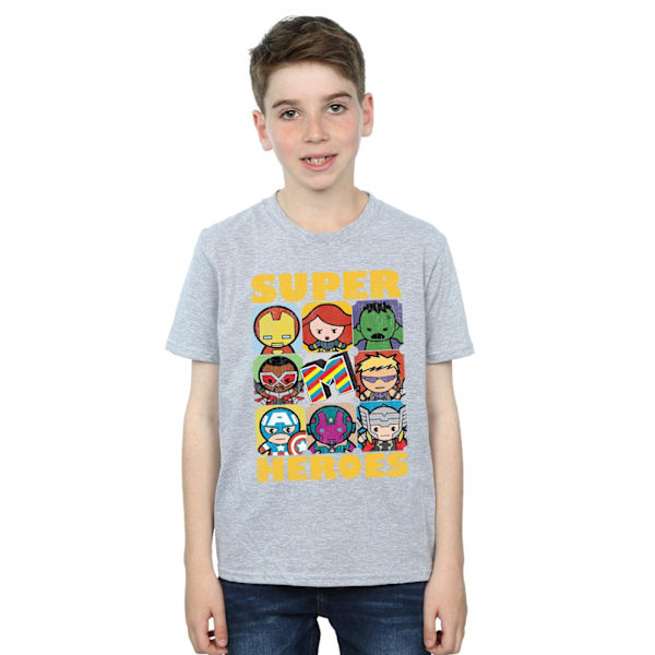 Marvel Boys Kawaii Super Heroes T-shirt 12-13 år Sports Grey Sports Grey 12-13 Years