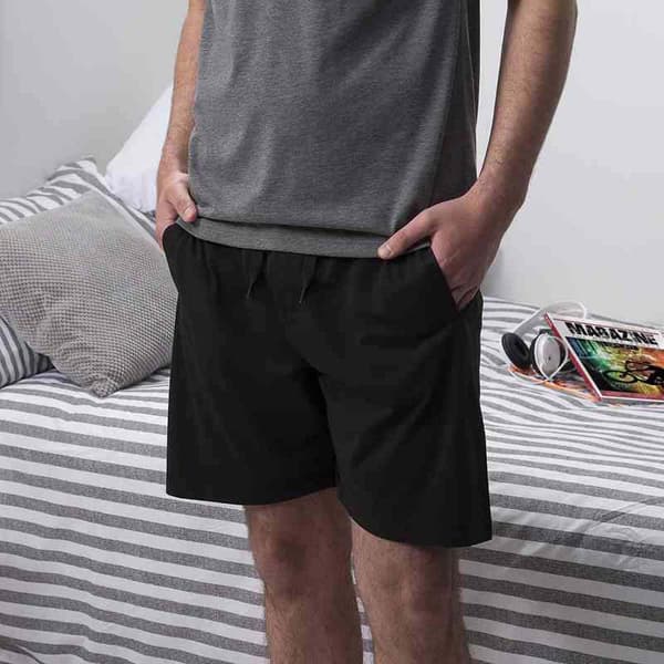 Comfy Co Herr-lounge-shorts med resår L Svart Black L