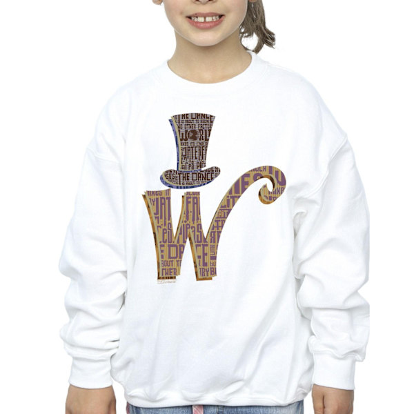 Willy Wonka Girls W Logo Hat Sweatshirt 5-6 år Vit White 5-6 Years