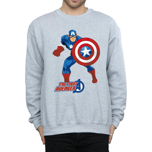 Captain America Unisex Vuxen The First Avenger Sweatshirt L Spo Sports Grey L