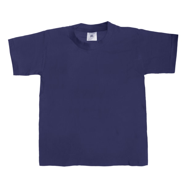 B&C Kids/Childrens Exact 190 kortärmad T-shirt (paket med 2) Navy Blue 12-14
