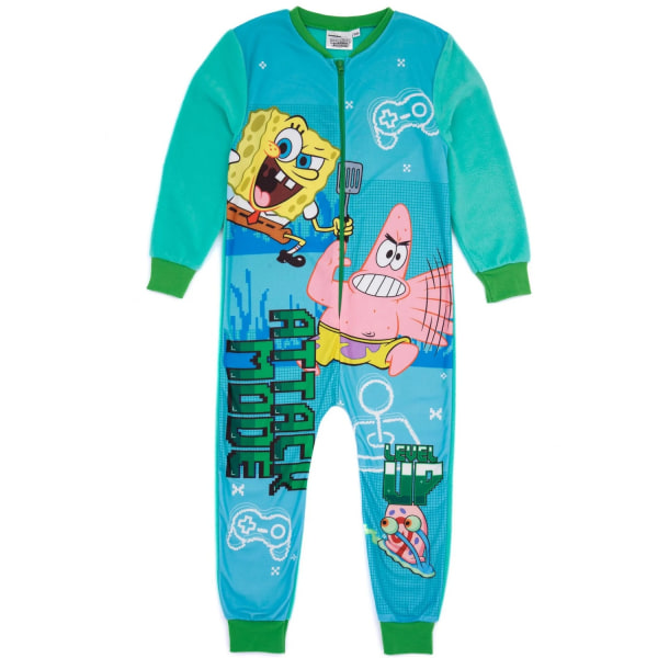 SpongeBob SquarePants Attack Mode-pyjamas för barn 3-4 år Blue/Green 3-4 Years