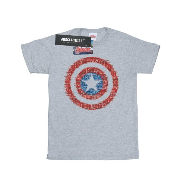 Marvel Girls Avengers Captain America 75th Super Soldier Cotton Sports Grey 7-8 Years