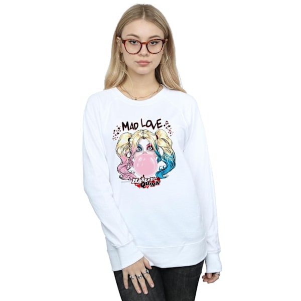 DC Comics Dam/Kvinnor Harley Quinn Mad Love Sweatshirt XL Vit White XL