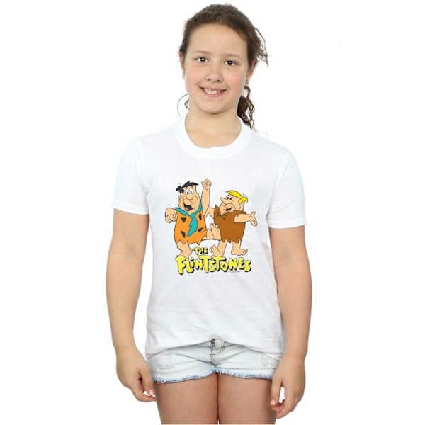 The Flintstones Girls Fred And Barney Bomull T-shirt 7-8 År White 7-8 Years